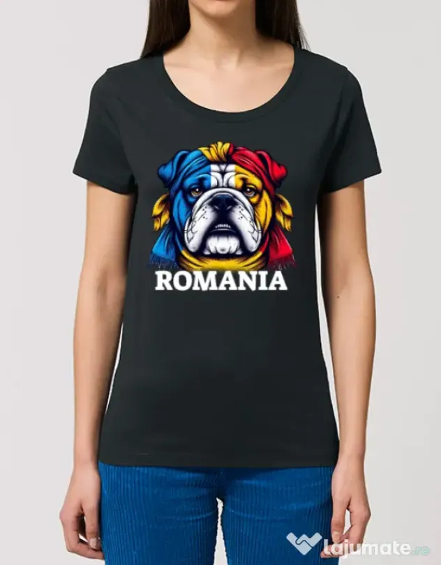 Tricou STANLEY STELLA dama BULLDOG ROMANIA Negru