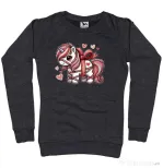 Bluza personalizata dama Cute ponny Negru melanj