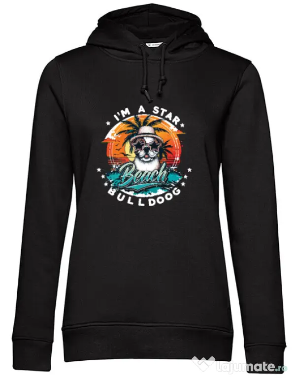 Hanorac dama cu gluga BULLDOG 12 Negru