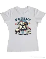 Tricou personalizat dama BULLDOG 16 Alb