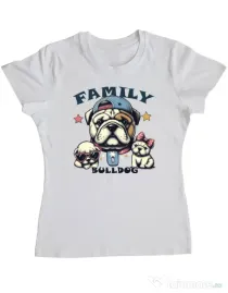 Tricou personalizat dama BULLDOG 16 Alb