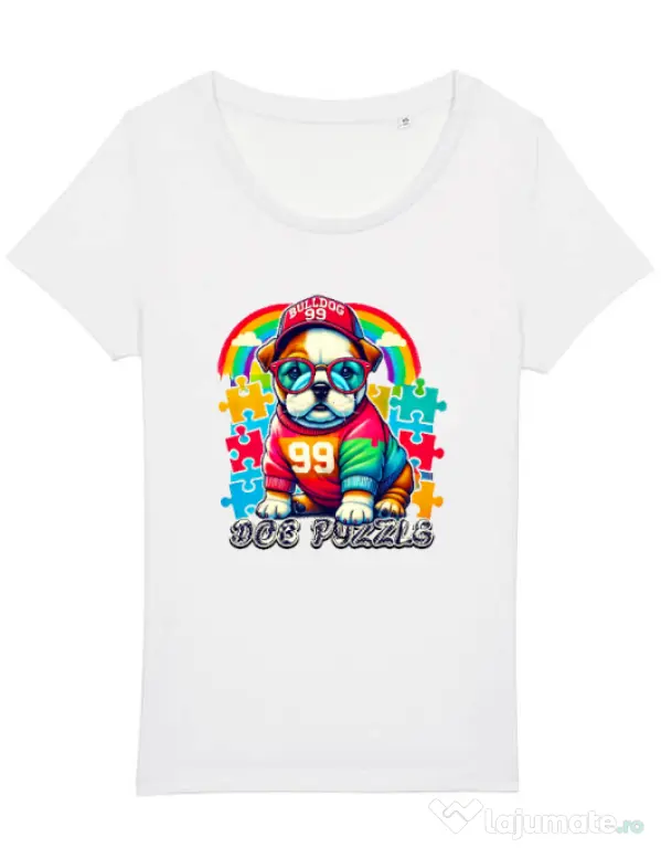 Tricou STANLEY STELLA dama BULLDOG 101 Alb