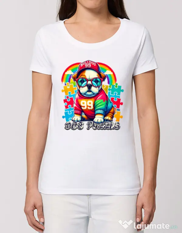 Tricou STANLEY STELLA dama BULLDOG 101 Alb
