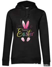 Hanorac dama cu gluga bunny 3 Negru