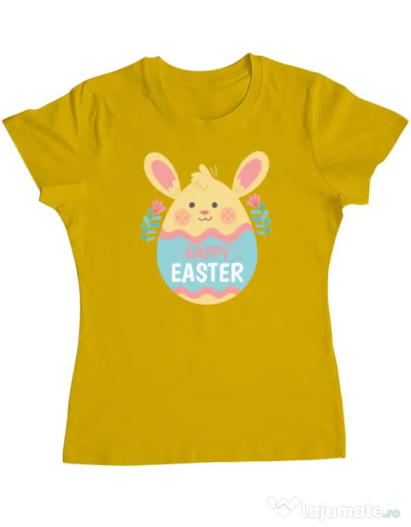 Tricou personalizat dama BUNNY CUTE Galben