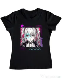 Tricou personalizat dama GLITCH IN THE SYSTEM Negru