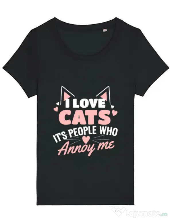 Tricou STANLEY STELLA dama I love cats Negru