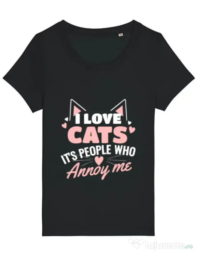 Tricou STANLEY STELLA dama I love cats Negru