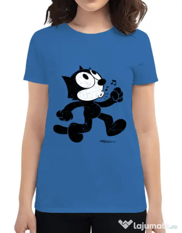 Tricou ADLER dama Felix the cat Albastru azuriu
