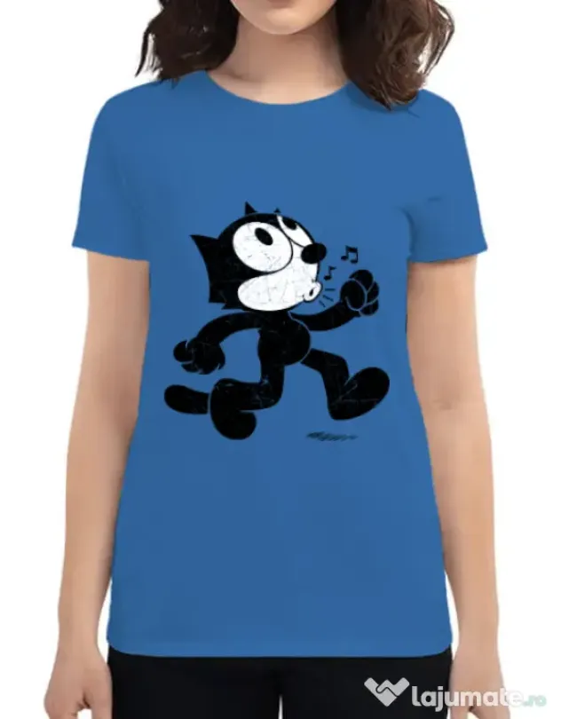 Tricou ADLER dama Felix the cat Albastru azuriu