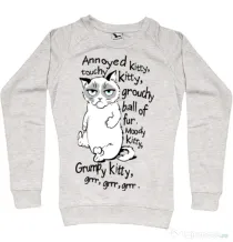 Bluza ADLER dama Grumpy kitty Migdala melanj