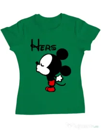 Tricou ADLER dama Hers Mickey Verde mediu