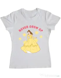 Tricou ADLER dama Never grow up Alb