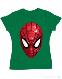 Tricou ADLER dama Spiderman mask Verde mediu