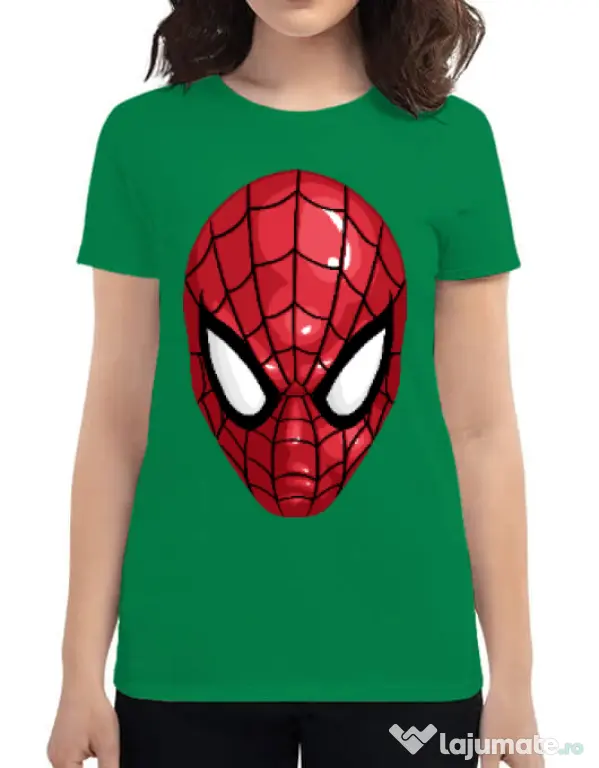 Tricou ADLER dama Spiderman mask Verde mediu
