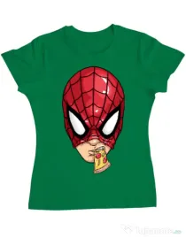 Tricou ADLER dama Spiderman pizza Verde mediu