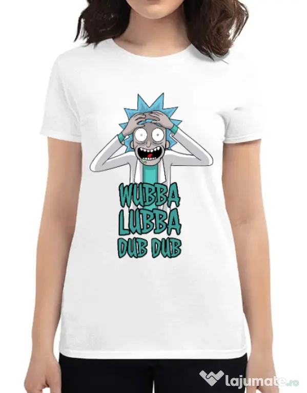 Tricou ADLER dama Wubba Lubba Dub Dub Alb