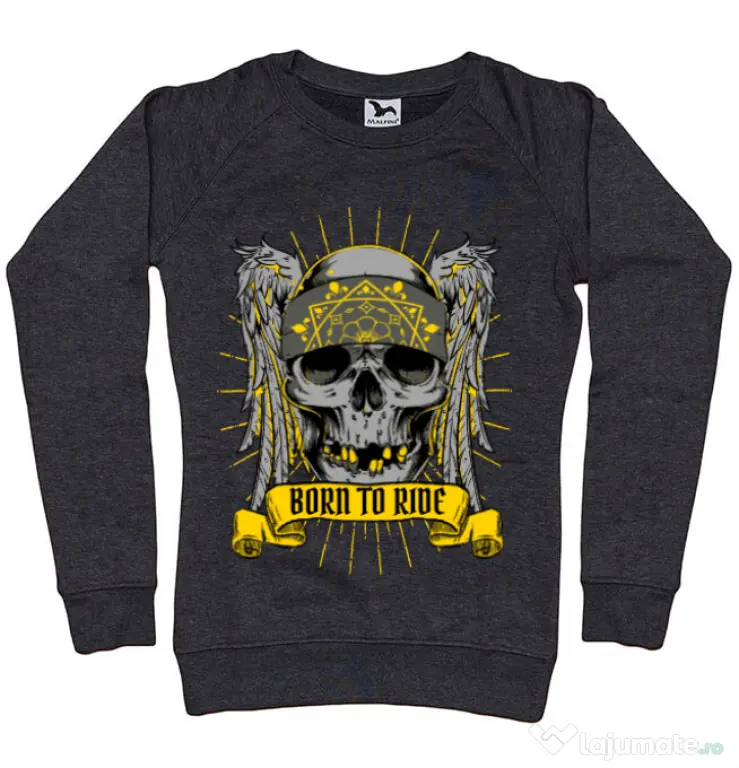 Bluza ADLER dama Born to ride Negru melanj
