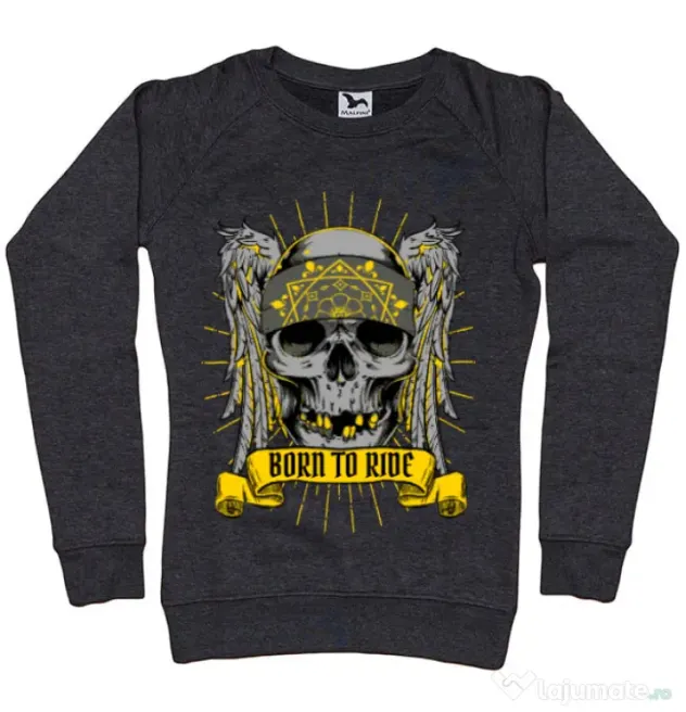 Bluza ADLER dama Born to ride Negru melanj