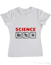 Tricou ADLER dama Science Bitch Alb