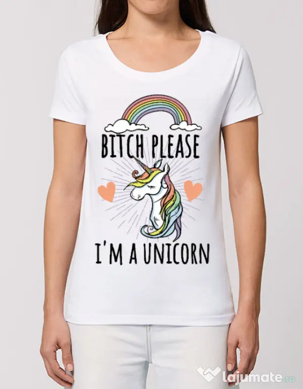 Tricou STANLEY STELLA dama Bitch Please Alb