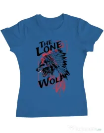 Tricou ADLER dama The lone wolf Albastru azuriu