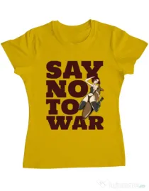 Tricou ADLER dama Say no to war Galben