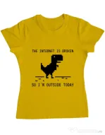 Tricou ADLER dama The internet is broken Galben