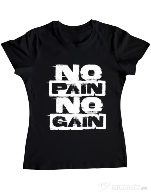 Tricou ADLER dama No pain, no gain Negru