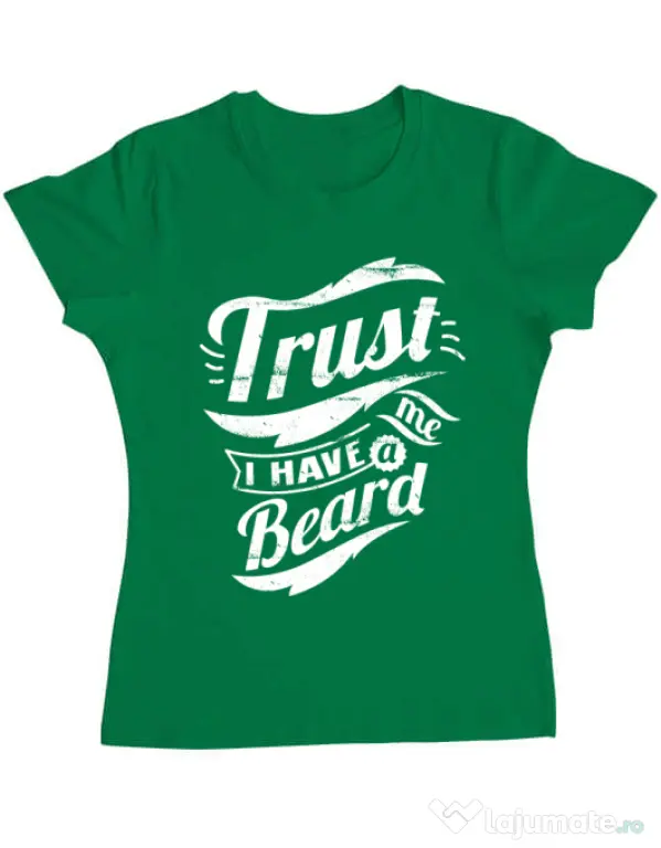 Tricou ADLER dama Trust me, I have a beard Verde mediu