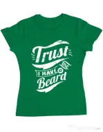 Tricou ADLER dama Trust me, I have a beard Verde mediu