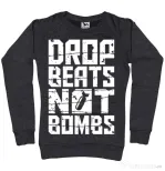 Bluza ADLER dama Drop beats, not bombs Negru melanj
