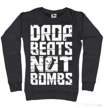 Bluza ADLER dama Drop beats, not bombs Negru melanj