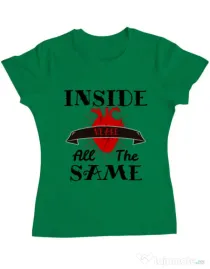 Tricou ADLER dama Inside we’re all the same Verde mediu