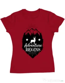Tricou ADLER dama Adventure Begins Rosu