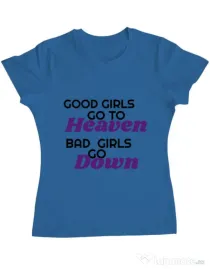 Tricou ADLER dama Bad girls go down Albastru azuriu
