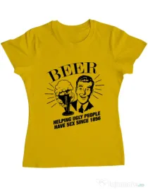 Tricou ADLER dama Helping beer Galben