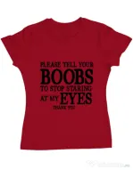 Tricou ADLER dama Boobs Rosu