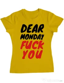Tricou ADLER dama Dear monday Galben