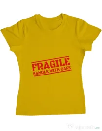 Tricou ADLER dama Fragile Galben