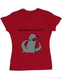 Tricou ADLER dama Funny seal Rosu