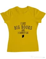 Tricou ADLER dama I like big books Galben