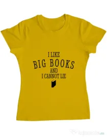 Tricou ADLER dama I like big books Galben