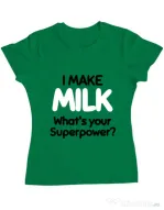 Tricou ADLER dama I make milk Verde mediu
