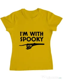 Tricou ADLER dama I'm with spooky Galben