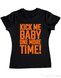 Tricou ADLER dama Kick me baby Negru