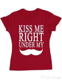 Tricou ADLER dama Kiss me right under Rosu