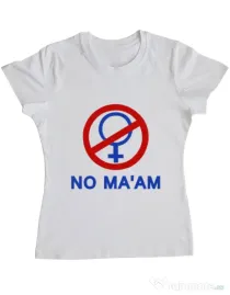 Tricou ADLER dama No ma'am Alb