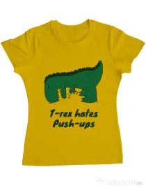 Tricou ADLER dama T-rex push-ups Galben