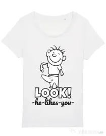 Tricou STANLEY STELLA dama He likes you Alb
